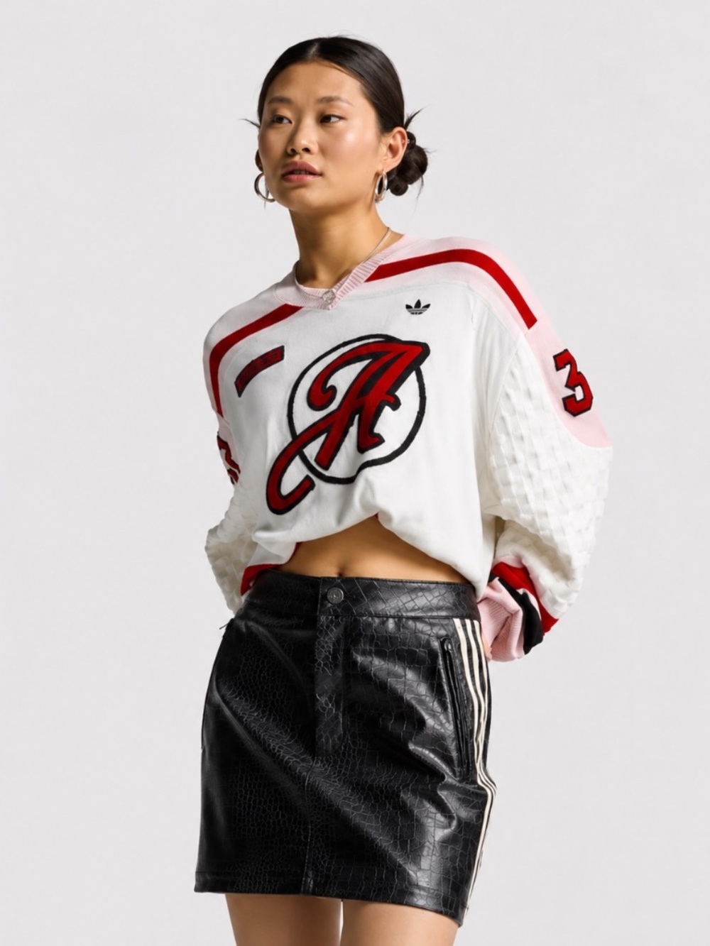 adidas Originals Oversized Knit Jersey Wool Sweater KS6458 Plus Sz 2XL Blokecore